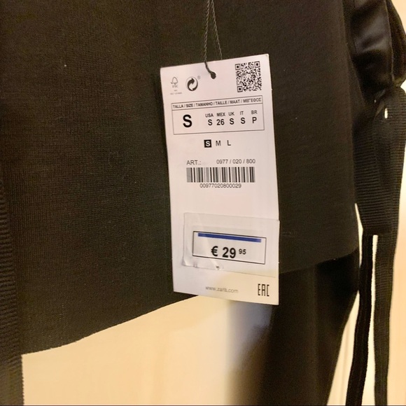 ZARA Black Off Cold Shoulder Raw Hem Top - Picture 9 of 9